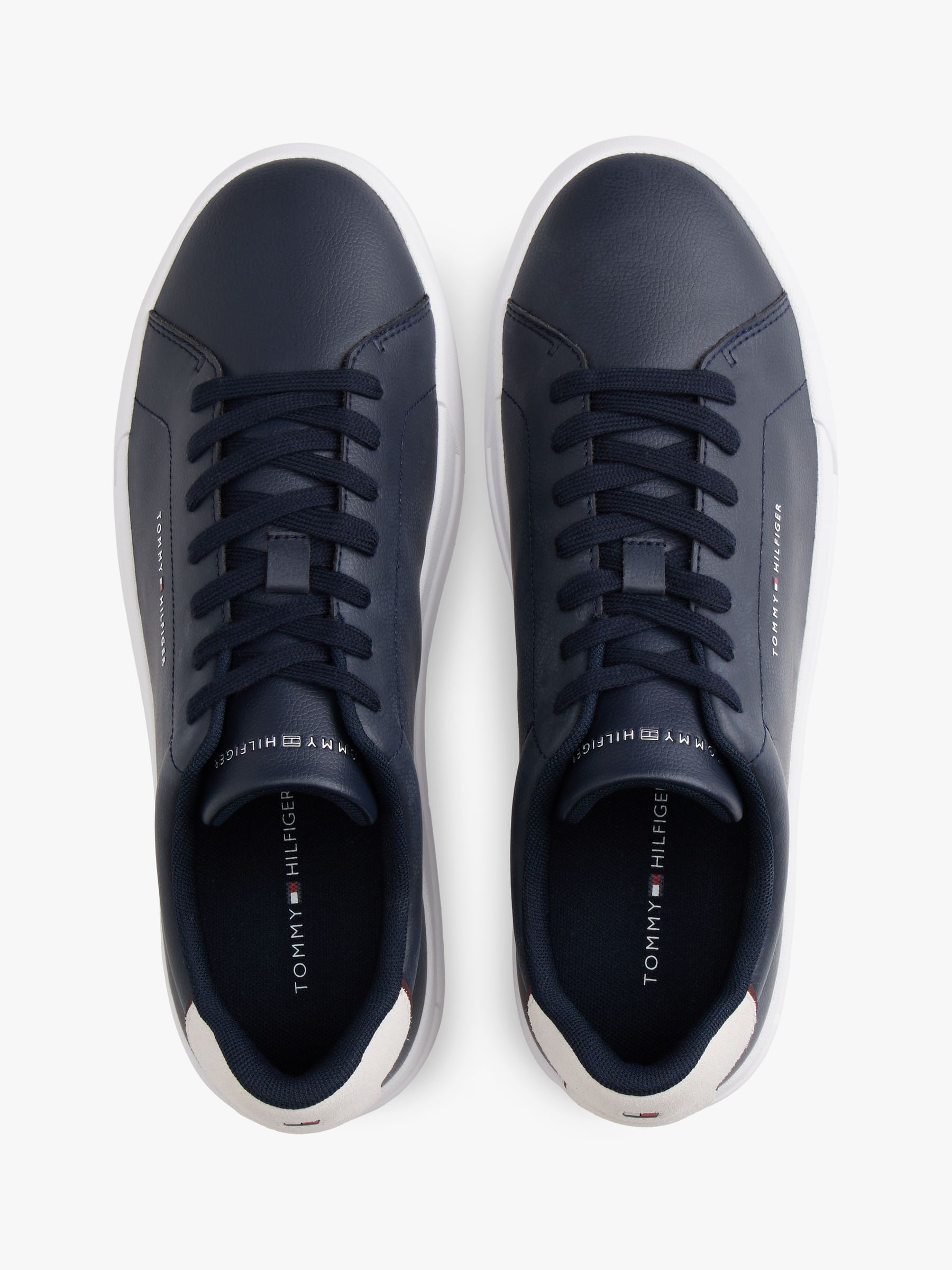 Blauw - Tommy Hilfiger Court Essential Leather Trainers