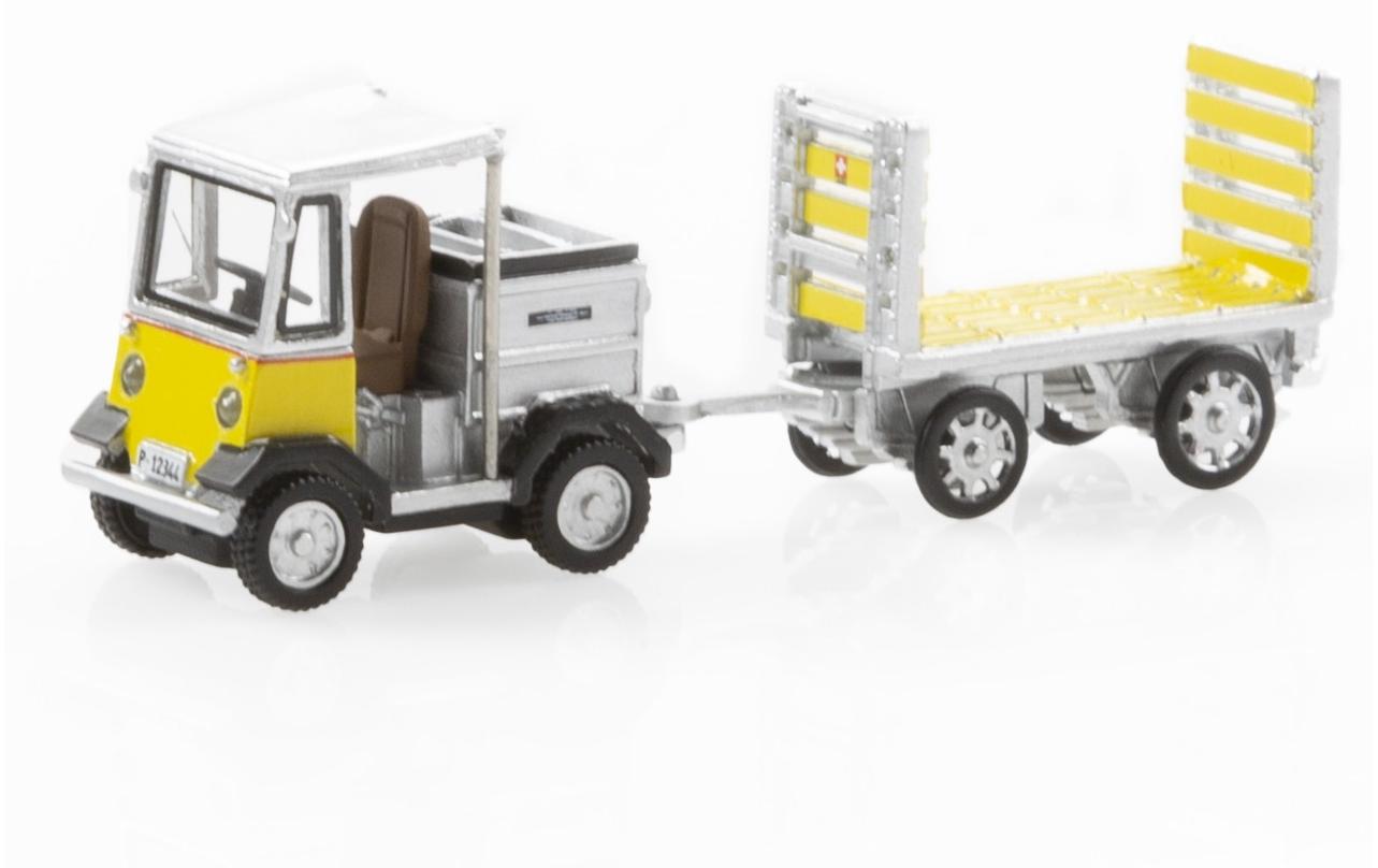 PTT Elektro Schlepper mit Anhänger TR-5047e Nefag 1:87H0 Elektro Modell der Schweizer Post