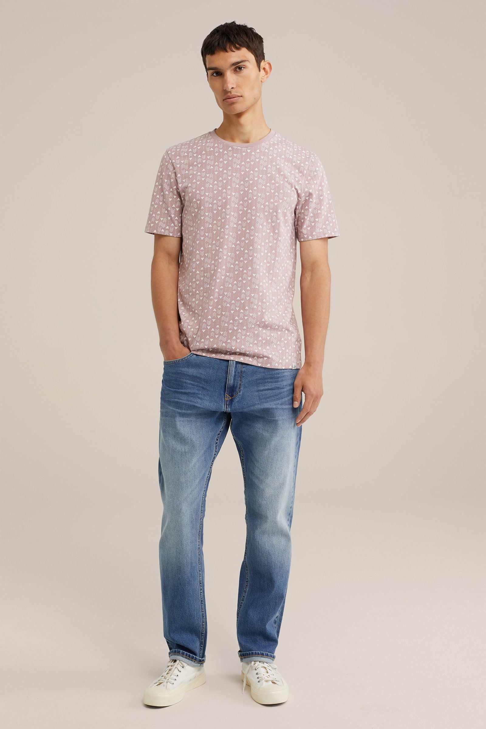 T-shirt met dessin WE Fashion Lichtpaars