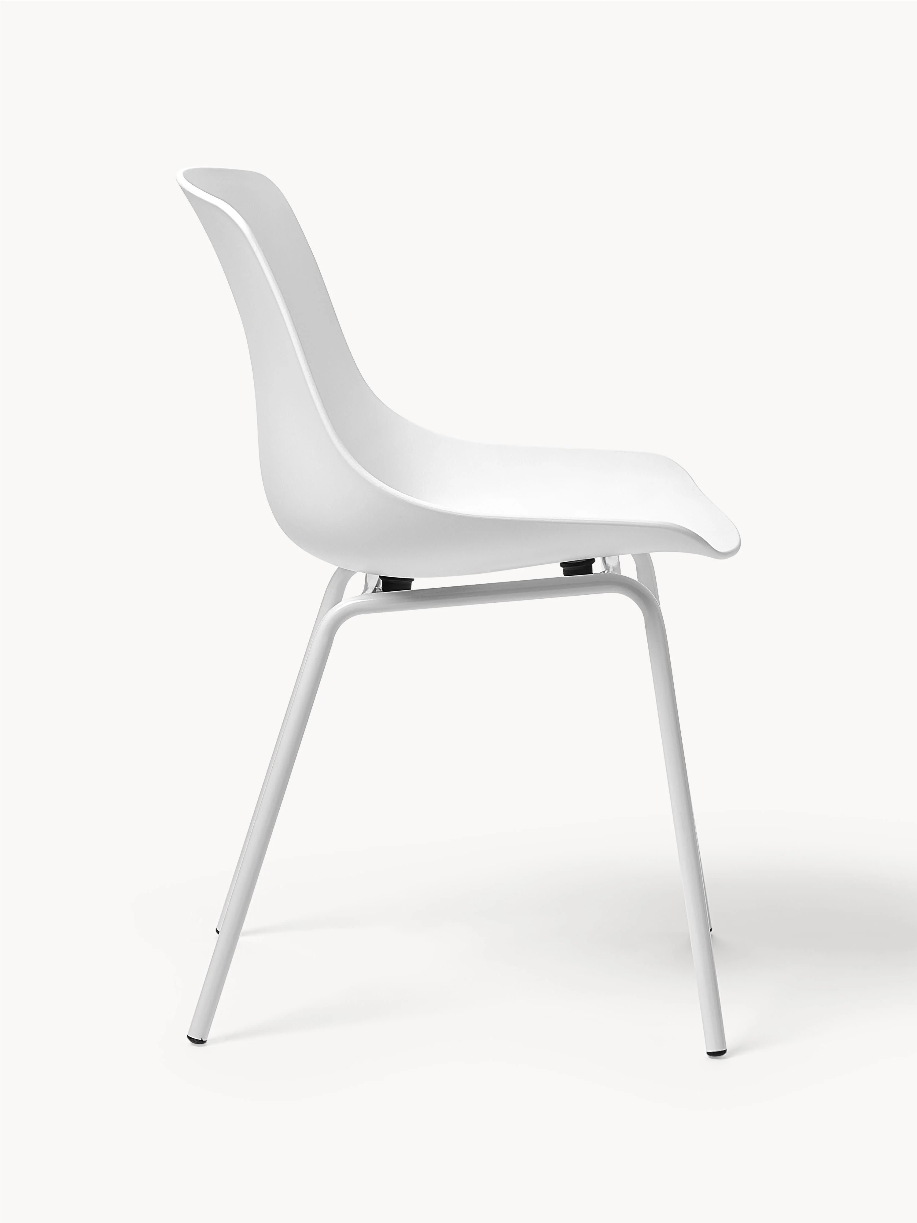 Kunststoffen stoelen Dave met metalen poten, 2 stuks