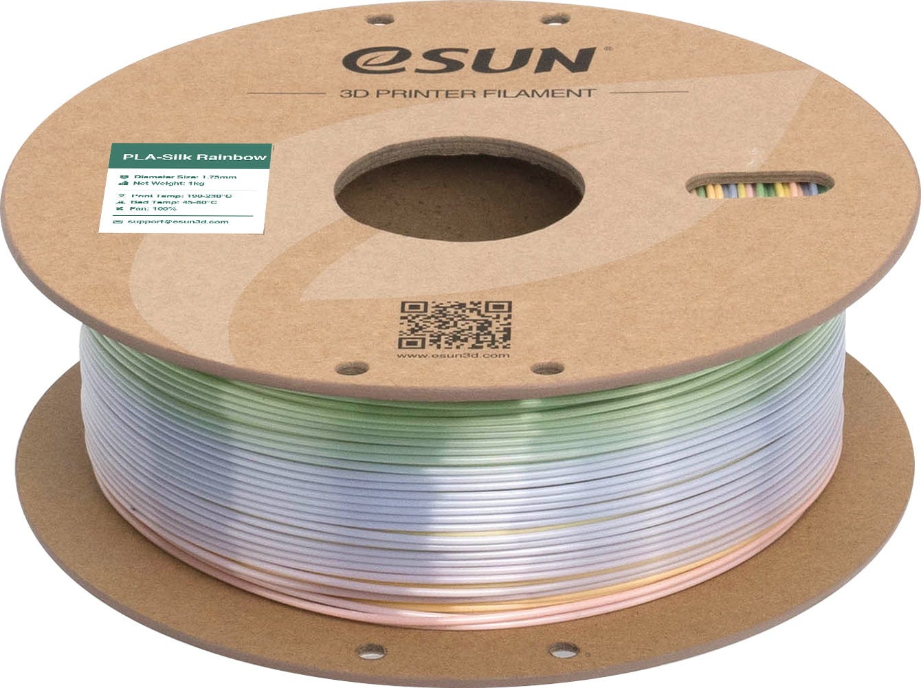 eSUN  PLA-Silk Rainbow Huaguo Mountain, 1,75 mm / 1000 g    Mehrfärbiges Filament in Regenbogenfarben