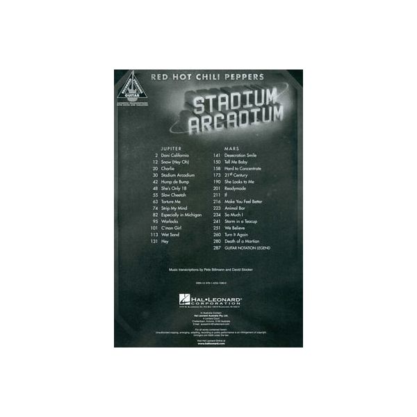 Hal Leonard Red Hot Chili Stadium Guitar