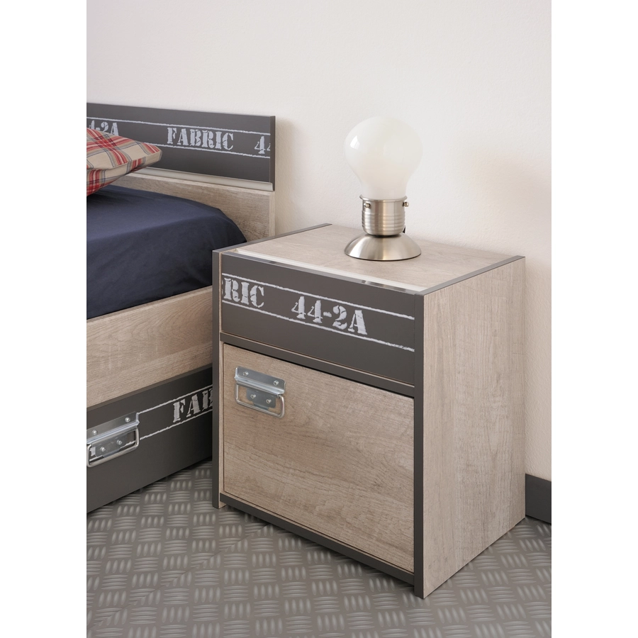 Parisot Nachtkommode Nachttisch Fabric 5 Esche-grau Esche-grau