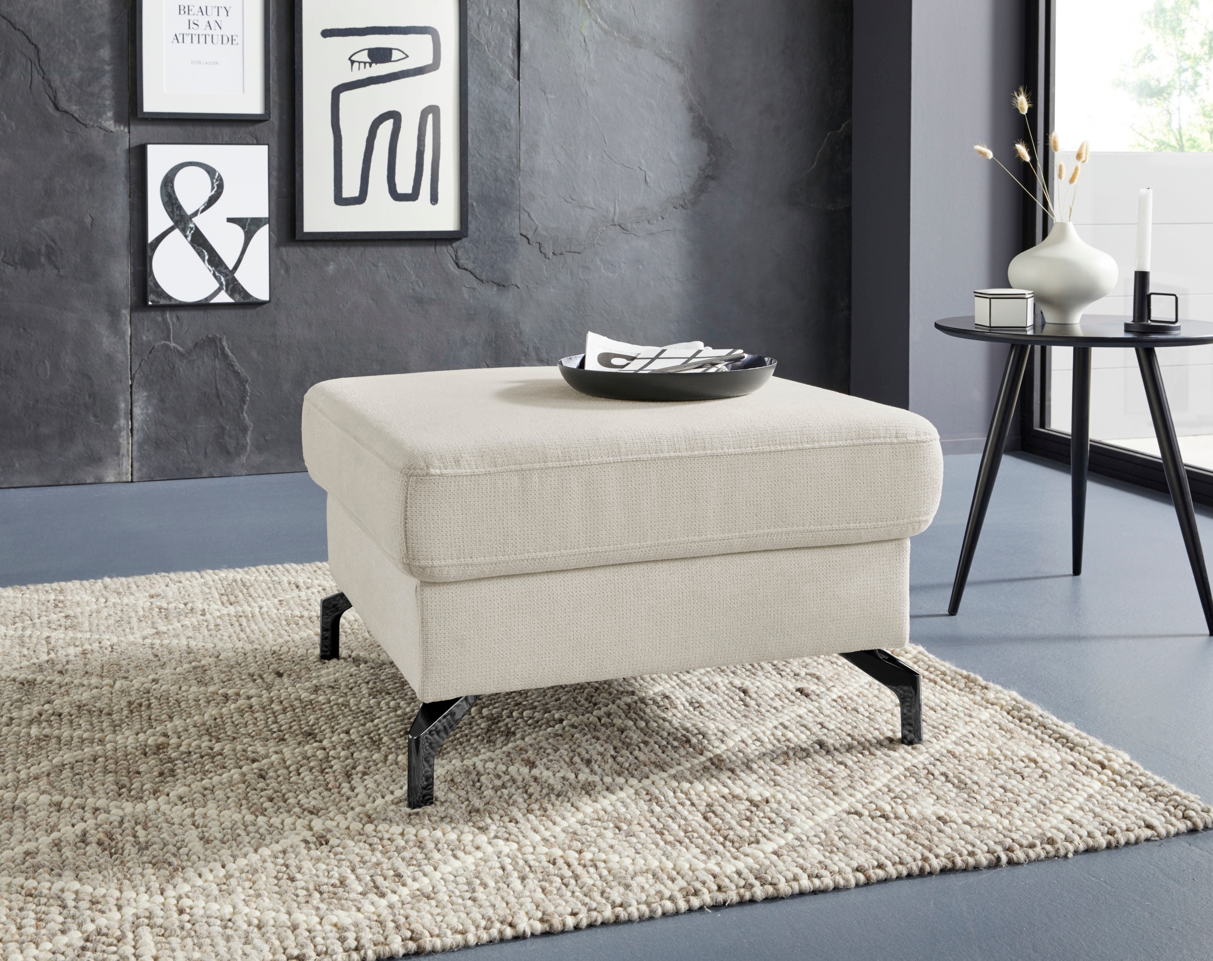 sit&more Hocker »Percy« Fusshöhe 12 cm, wahlweise mit unterschiedlichen Fussfarben