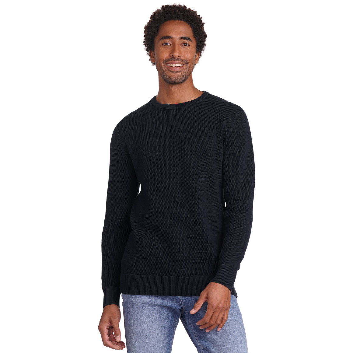 VanVaan Herren Strickpullover mit Struktur dunkelblau
