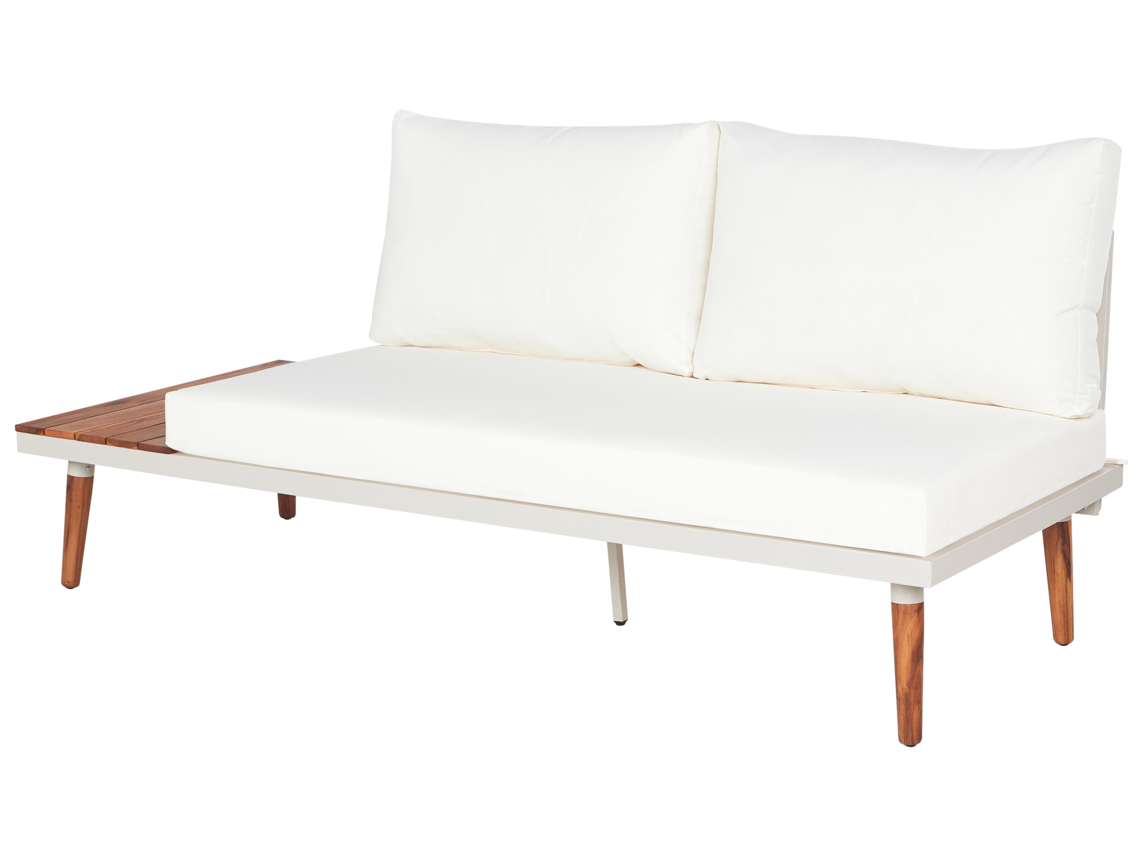 Tuin hoekloungeset met tafel 5-zits CORATO Acaciahout Gebroken wit