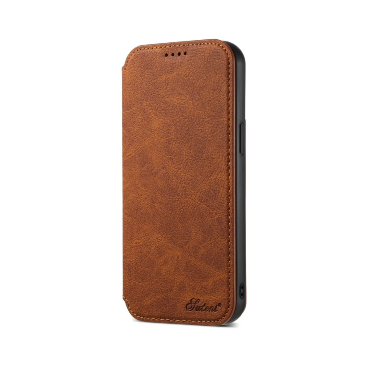 iPhone 13 Pro MagSafe Leder Tasche Flip Wallet Cover mit Kartenfächer - Braun