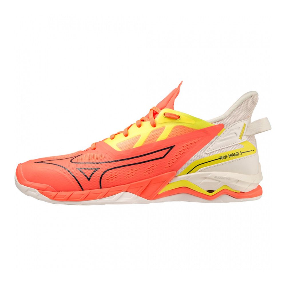 Mizuno WAVE MIRAGE 5 - Chaussures handball neon flame/black/bolt (neon)