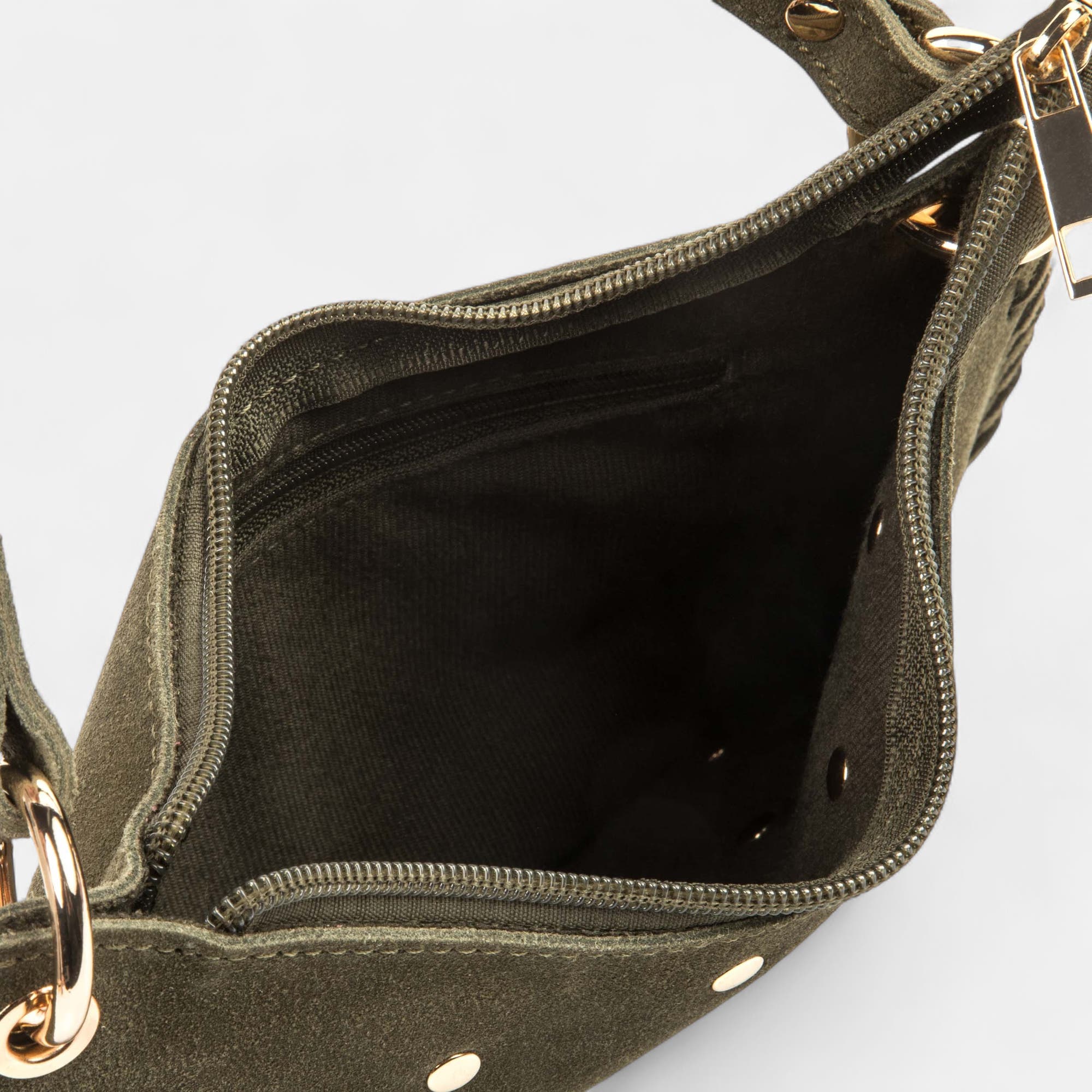 Sac bandoulière en cuir kaki