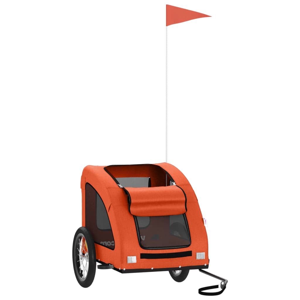 vidaXL Pet Bike Trailer Iron Oxford Cloth Orange