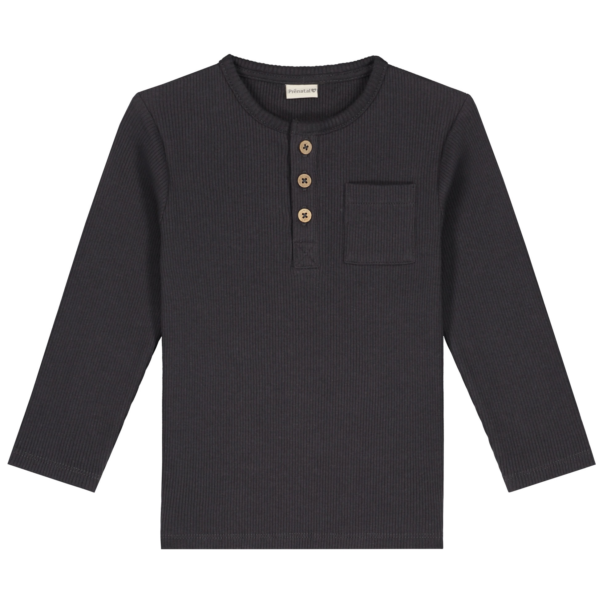 Prénatal baby shirt lange mouwen effen grijs