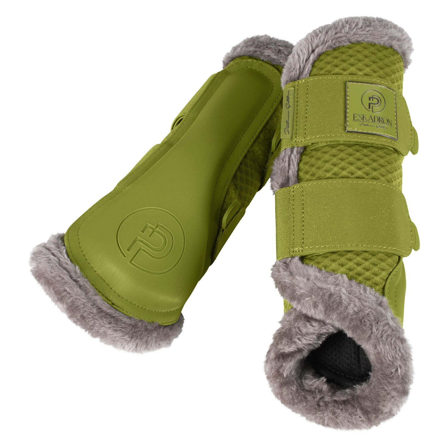 ESKADRON Platinum Gamaschen Mesh Faux Fur  - moss green