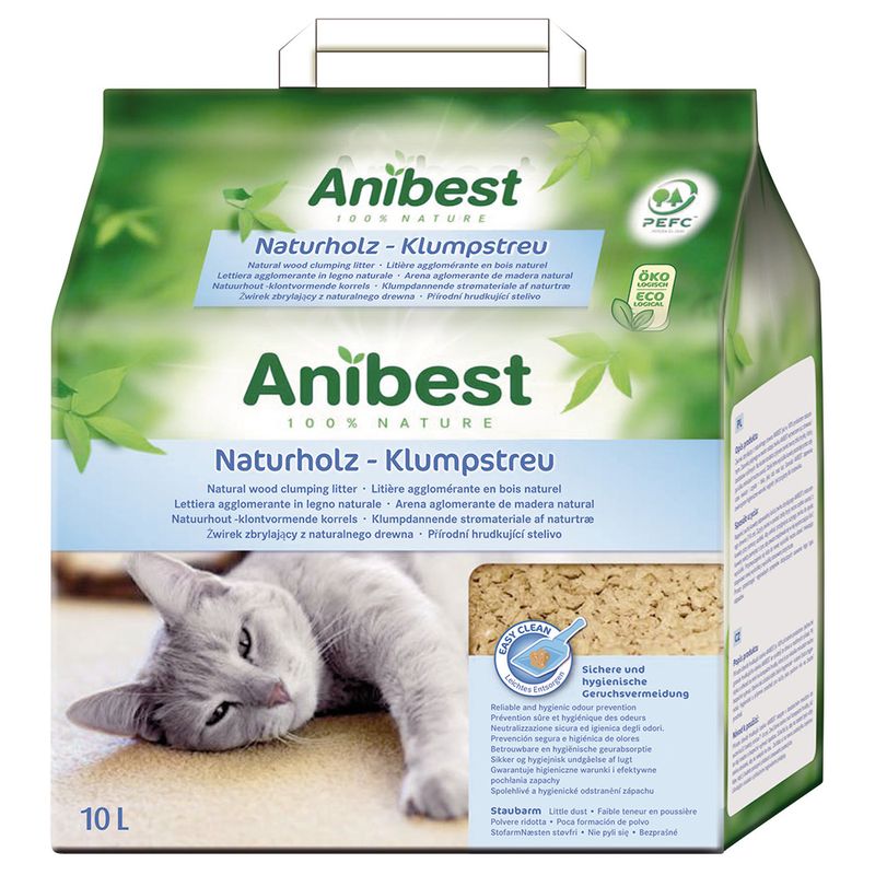 Litière en bois naturel Anibest ✓ pas cher