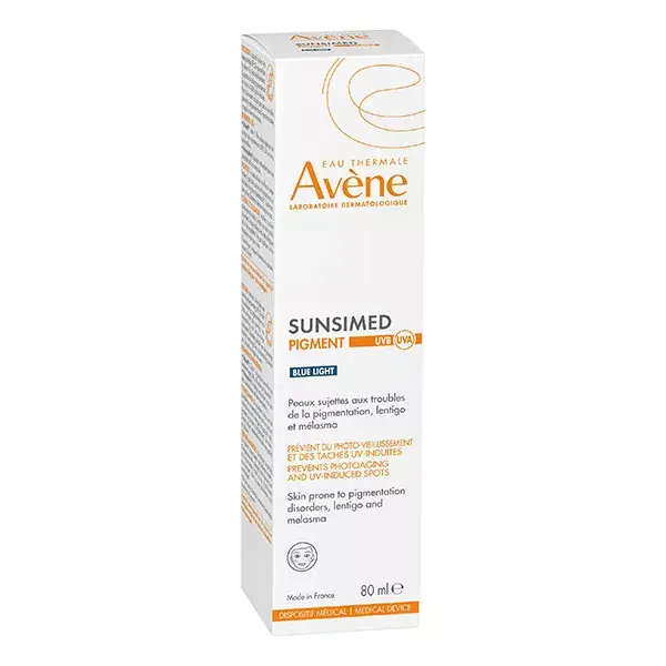 Protetor solar Avene Sunsimed com pigmento UVB UVA Luz Azul DM 80ml