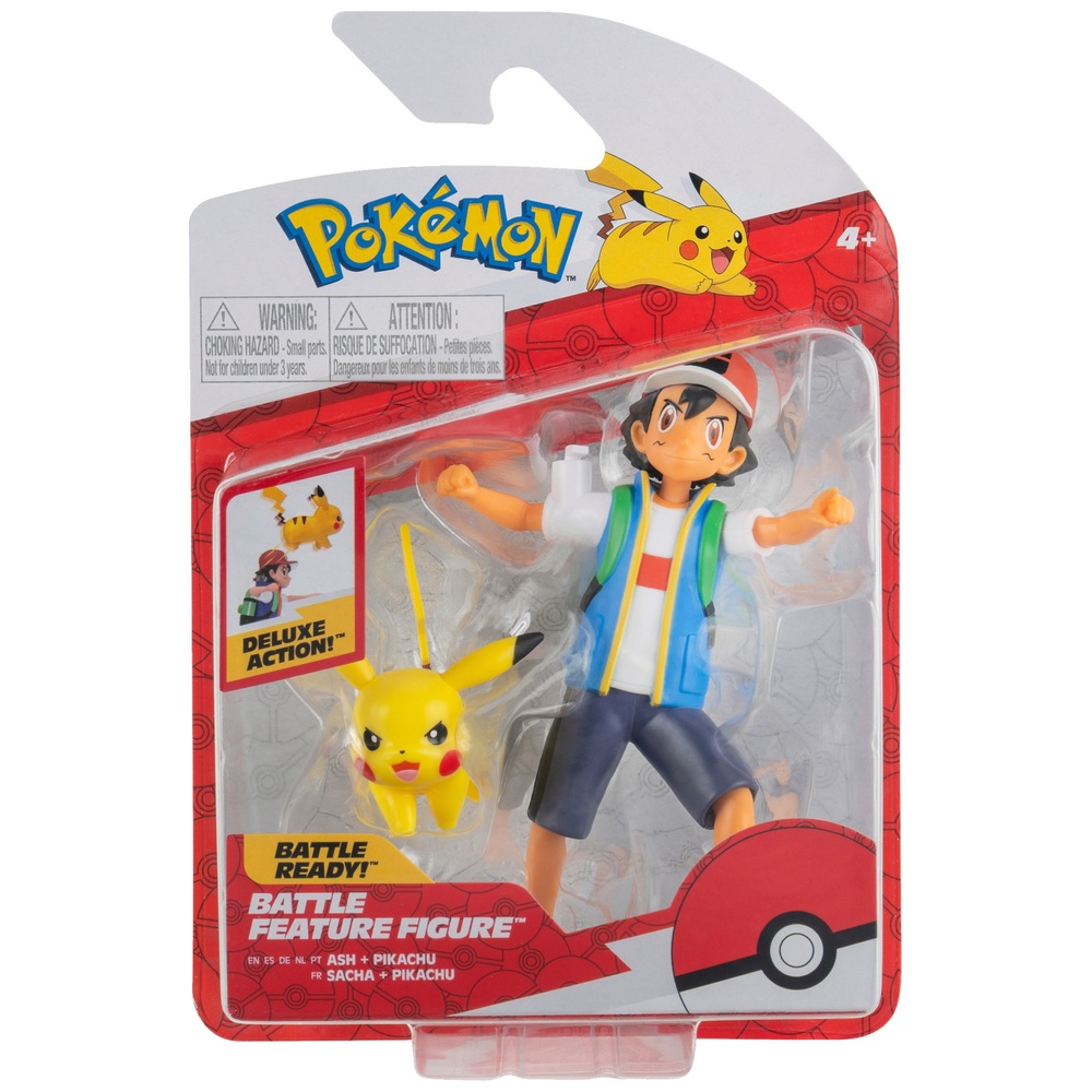 Pokémon 11 cm Kampf-Feature-Figur Ash & Pikachu