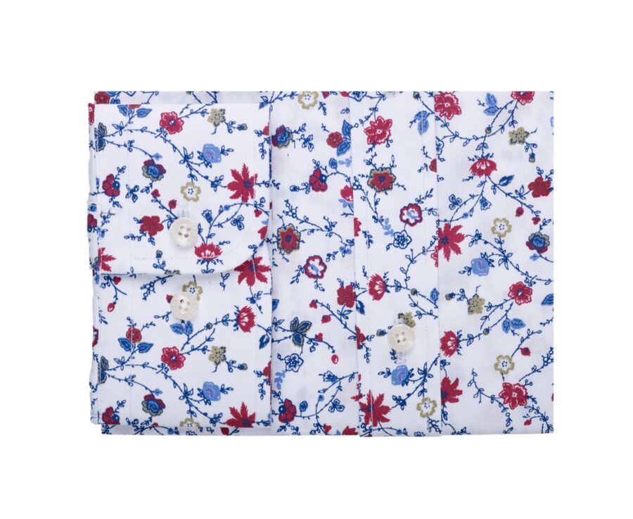 Chemise imprimée bleu rouge et beige - RODÉRIC