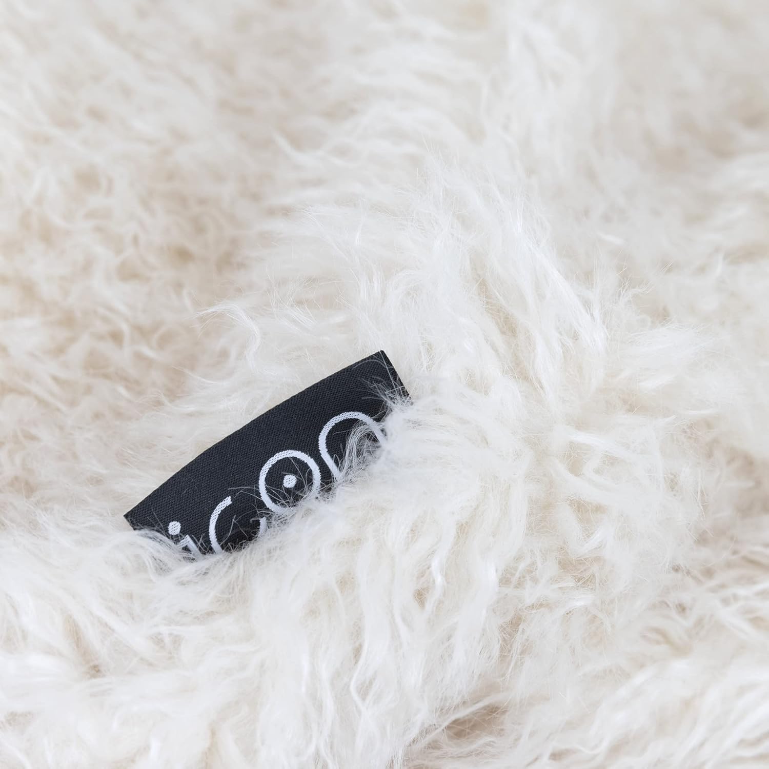Icon Kunstfell Sitzsack, Mongolisch Weiß, Sitzsack Erwachsene mit Füllung, Bean Bag, Flauschig Sessel, Lounge Sessel, Lounge Stuhl, Schlafzimmer, Wohnzimmer, Wohnzimmer Möbel