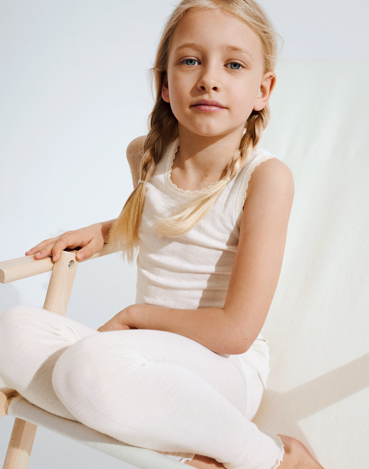 Pointelle legging van merinowol/zijde voor kinderen