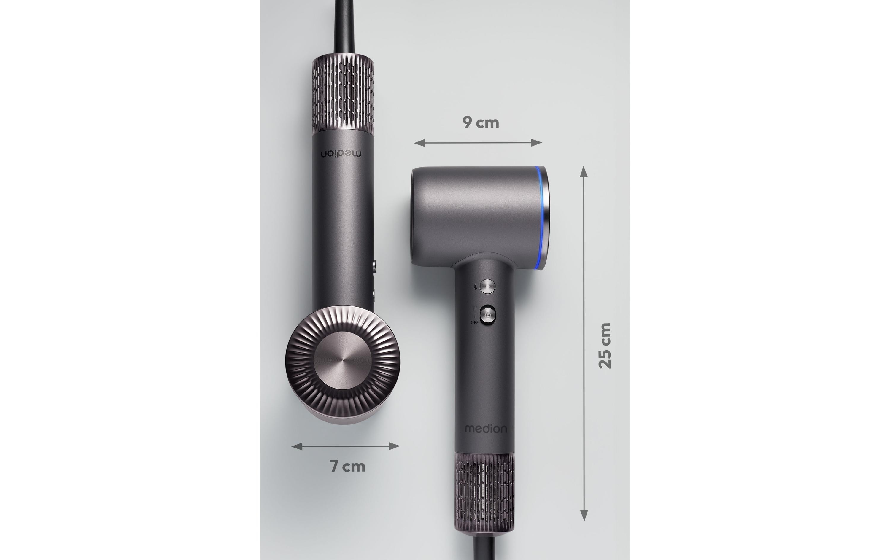 Haartrockner MD 19983 Grau<br>Föhn mit Ionen-Technologie
