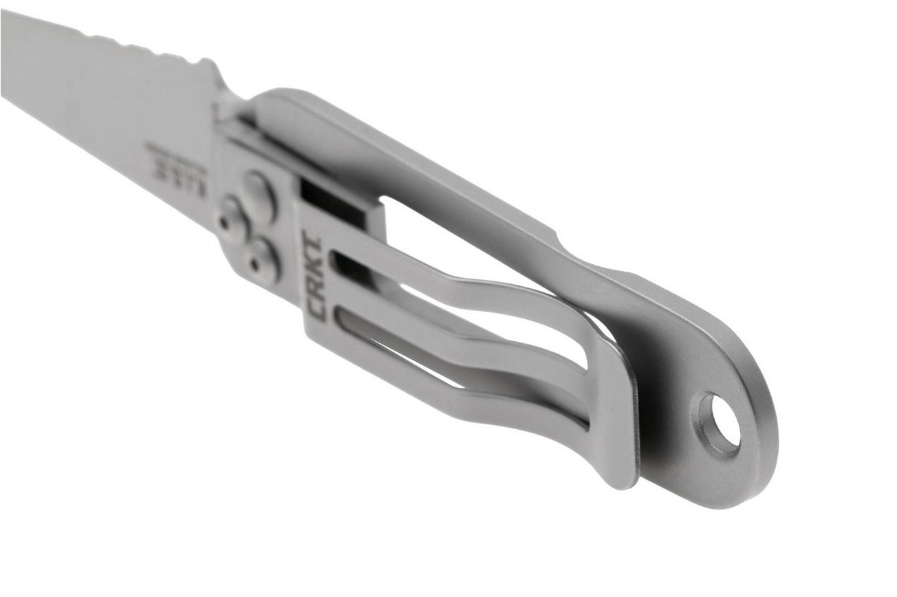 CRKT K.I.S.S. 5510, Bead Blasted 420J2, Stainless Steel partly serrated zakmes, Ed Halligan design