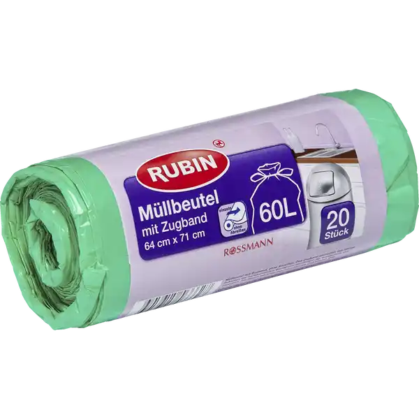 Müllbeutel mit Zugband 60 l