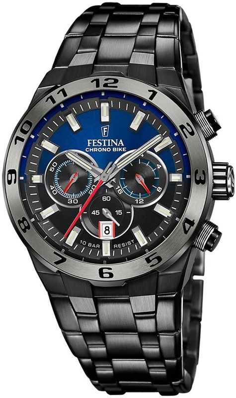 Festina - F20673/1 - Herenhorloge - Zwart - RVS - Quartz Uurwerk