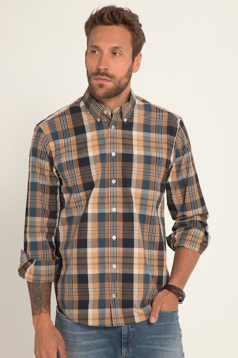 Karohemd, Langarm, Buttondown-Kragen, Modern Fit