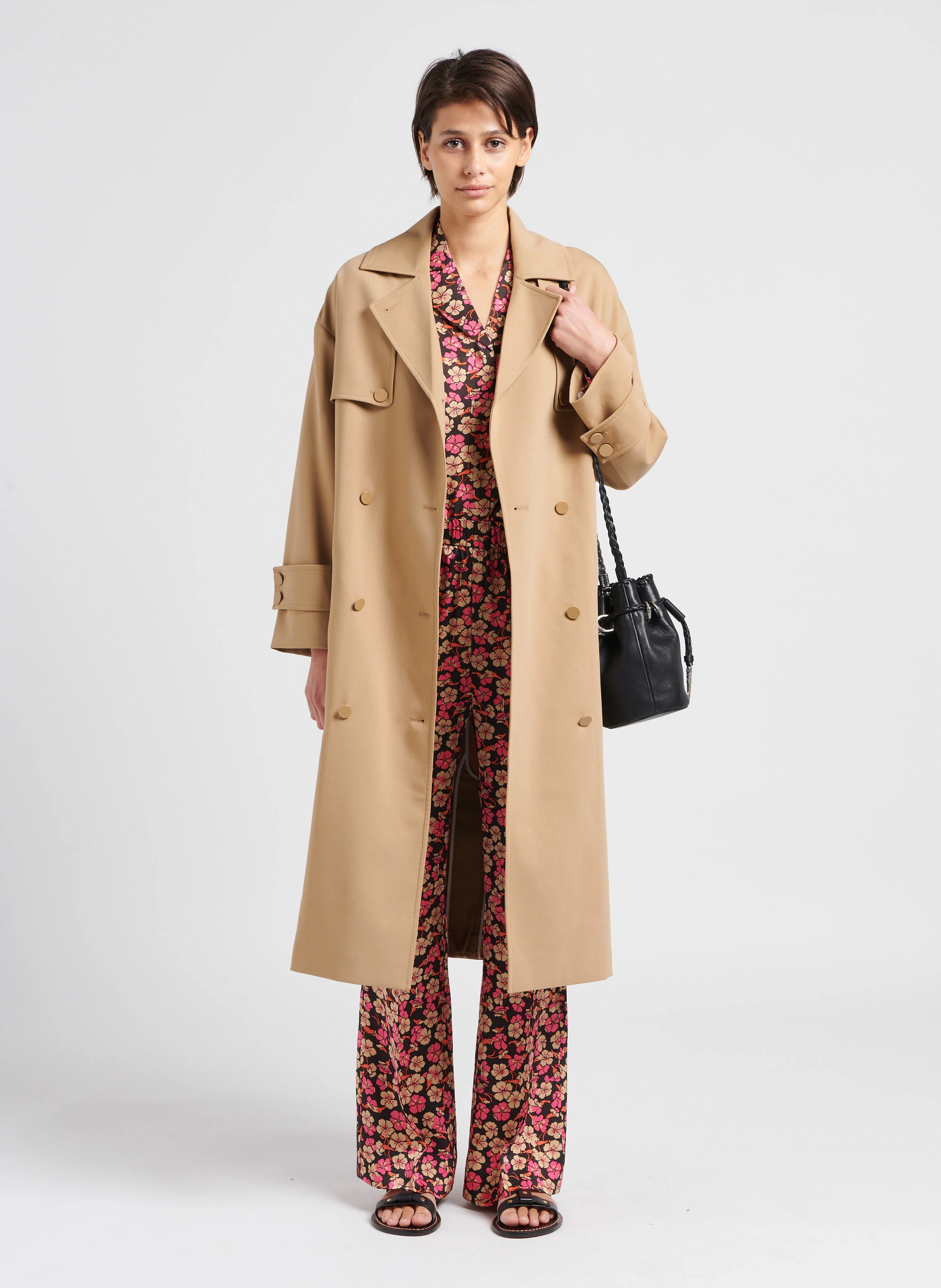 SILVIA TRENCHCOAT - Trench long ceinturé | Beige