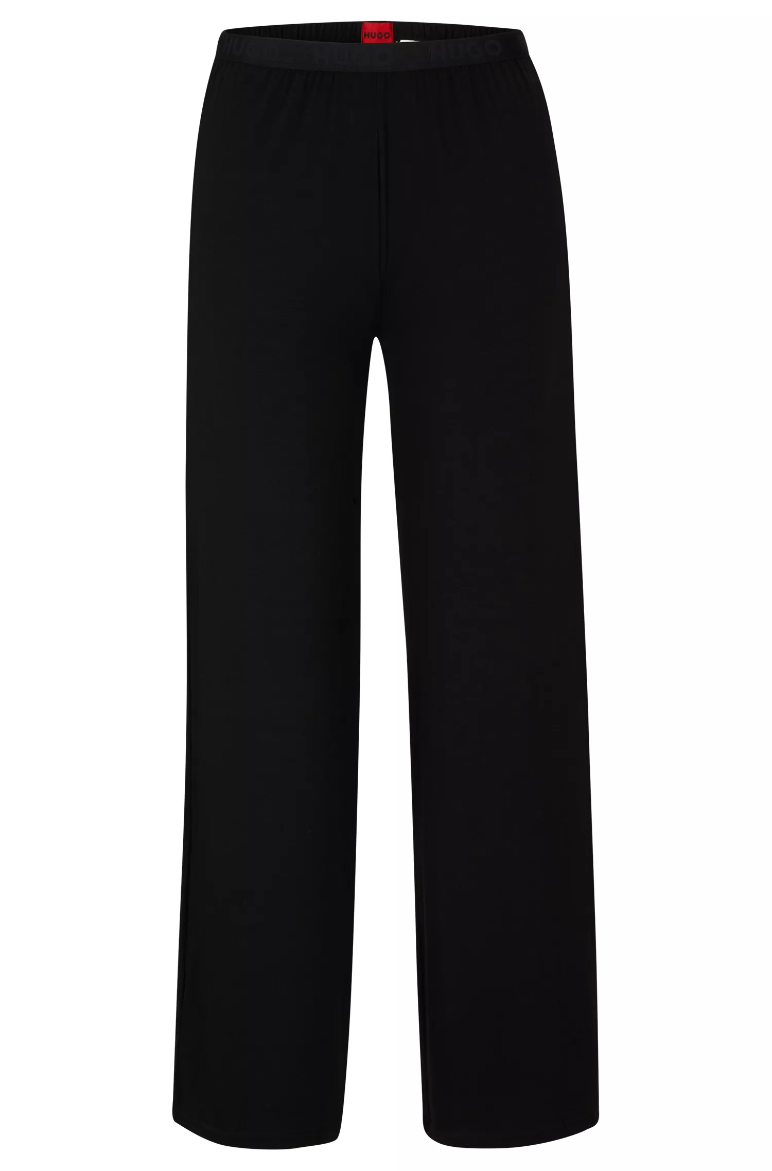 Calça de descanso HUGO vermelha, corte reto, com cós com logo.