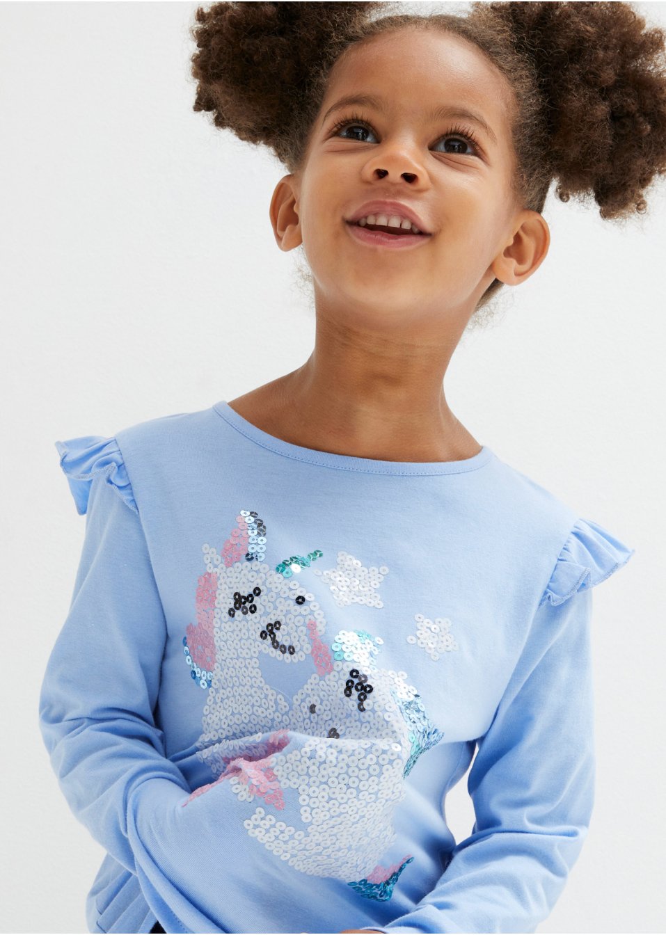 T-shirt à manches longues fille avec paillettes