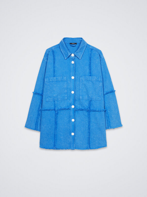 Sobretudo jeans 100% algodão - Azul