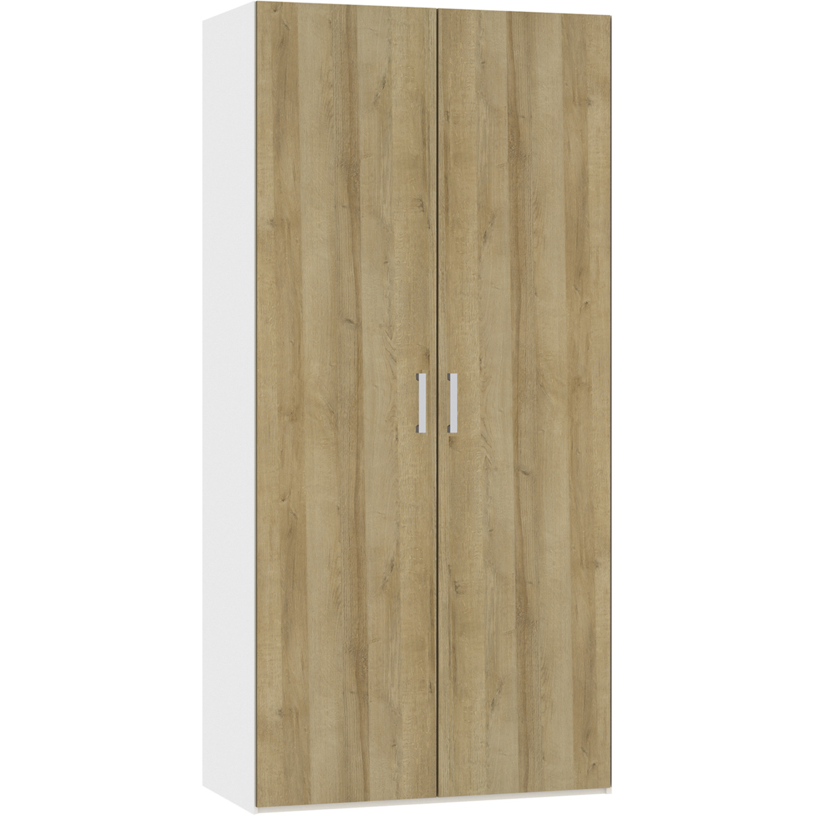Schrank Schweizer 110 Eiche Natur weiss 102 x 215 x 59 cm, 102 cm