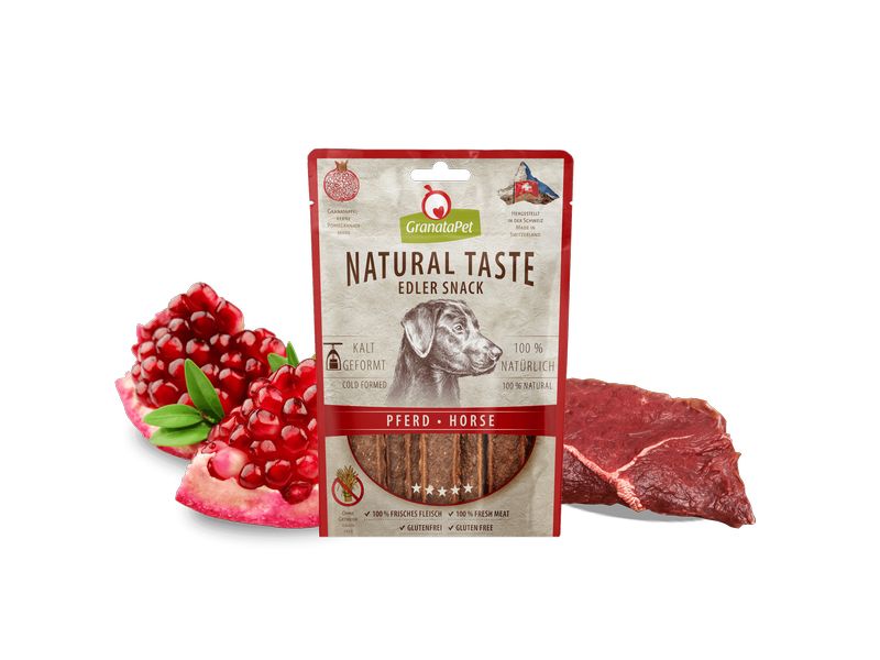 GranataPet Natural Taste Edler Snack Pferd 90 g Ergänzungsfuttermittel für Hunde