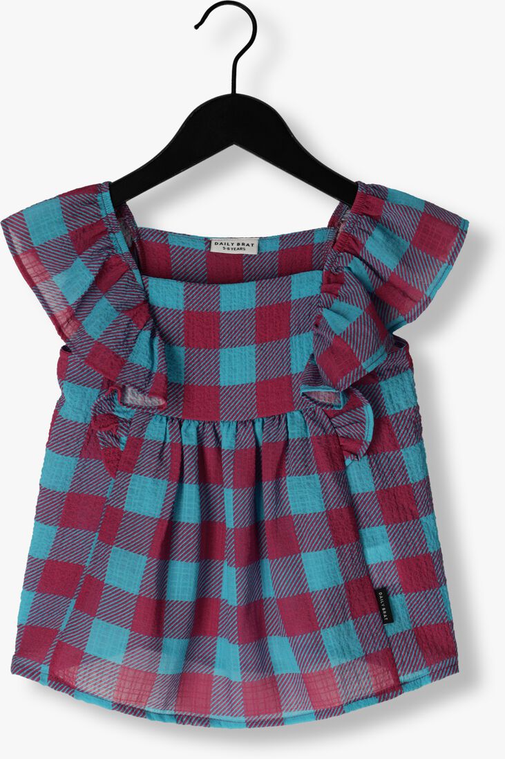 DAILY BRAT blauwe daily brat top sandy checked top