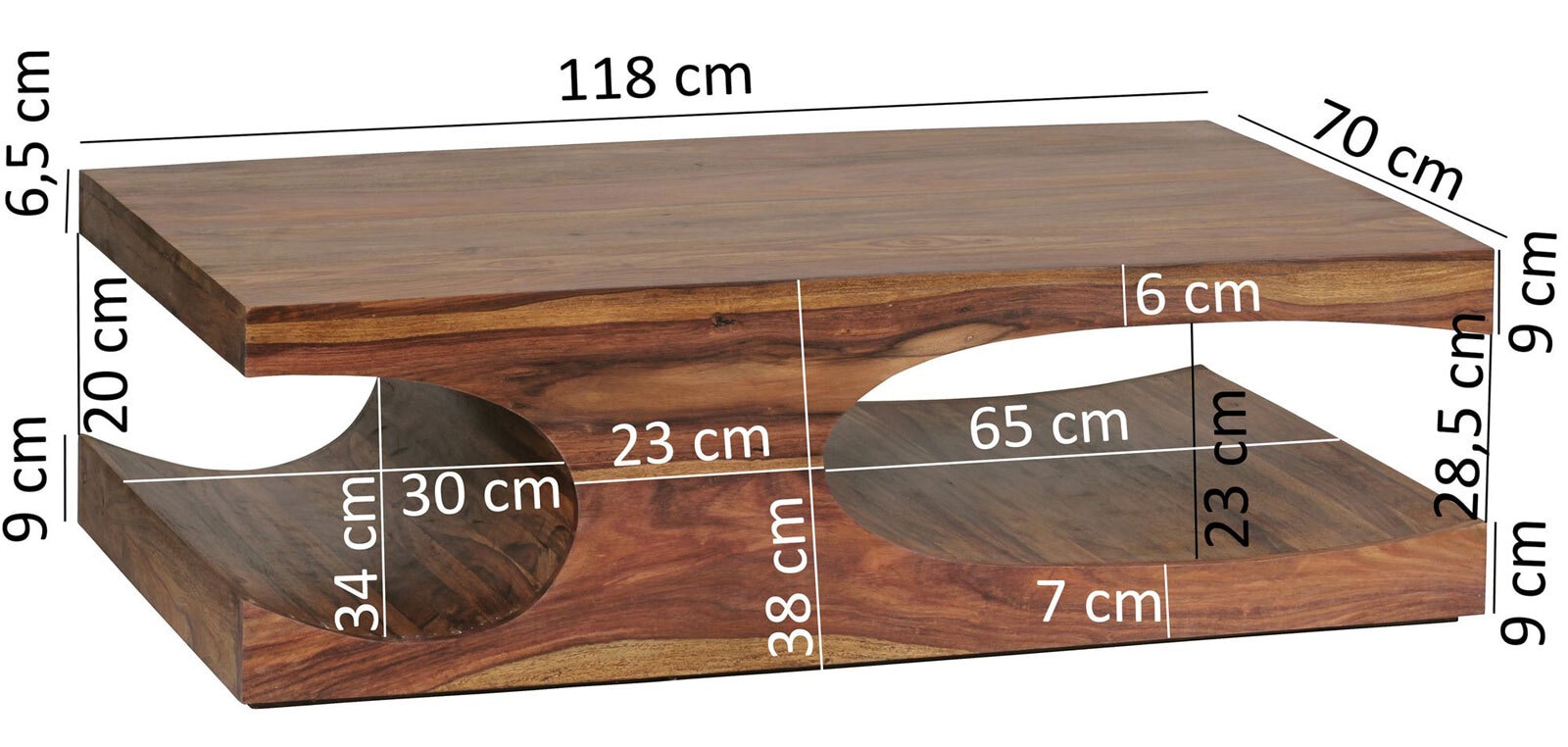 Couchtisch Kal Massivholz Sheesham