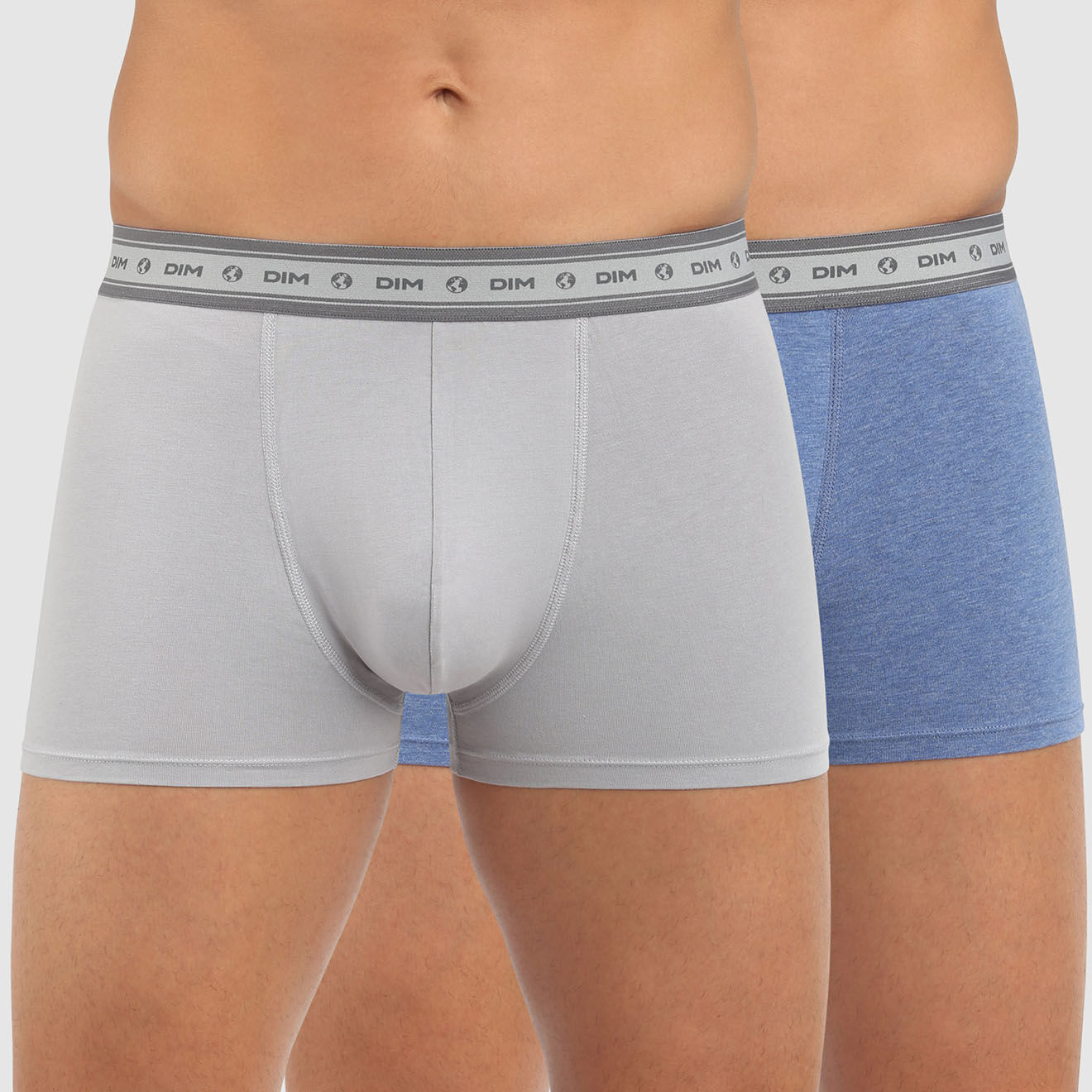 Dim 2 Boxers Green en Coton Bio acier/bleu nuit