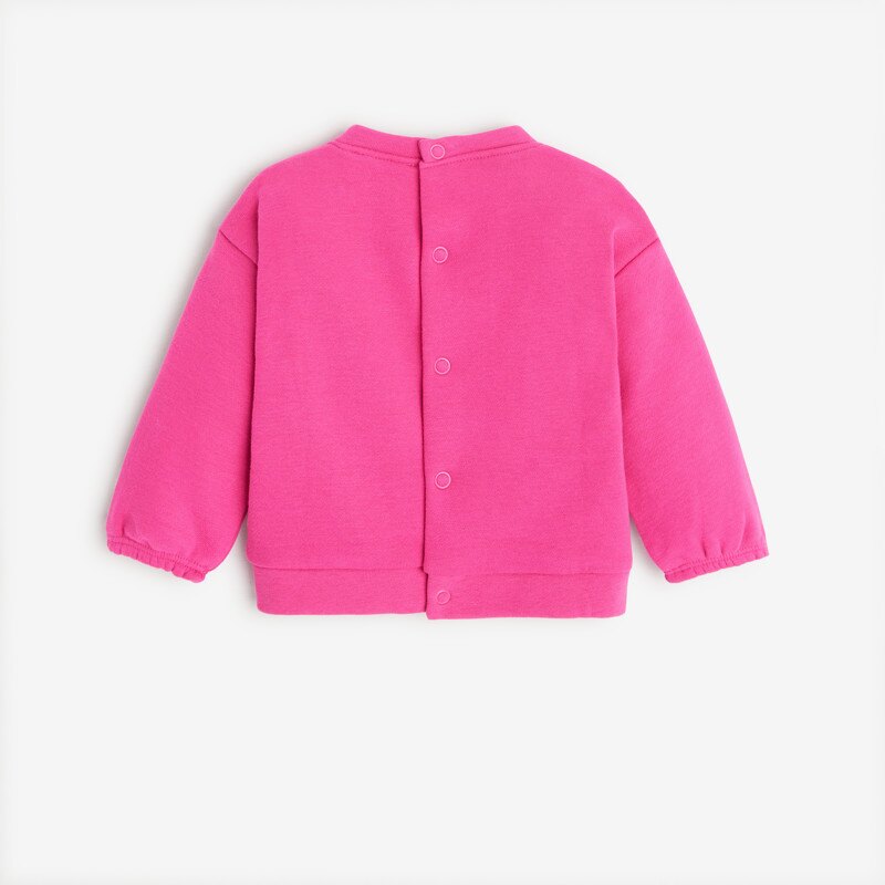 Sweat fille rose à motifs en coton recyclé Catimini Rose