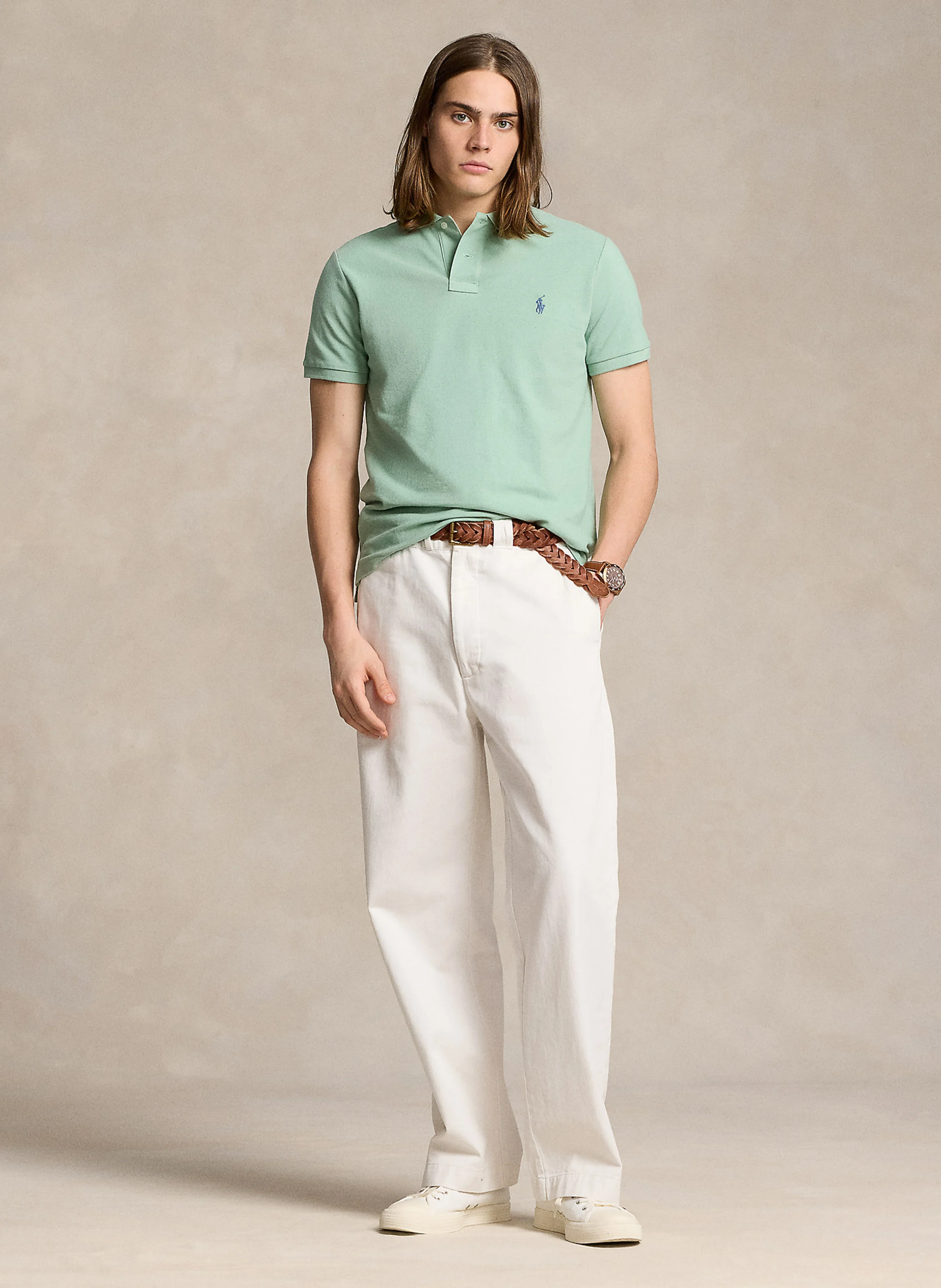 Polo slim-fit en coton | Vert