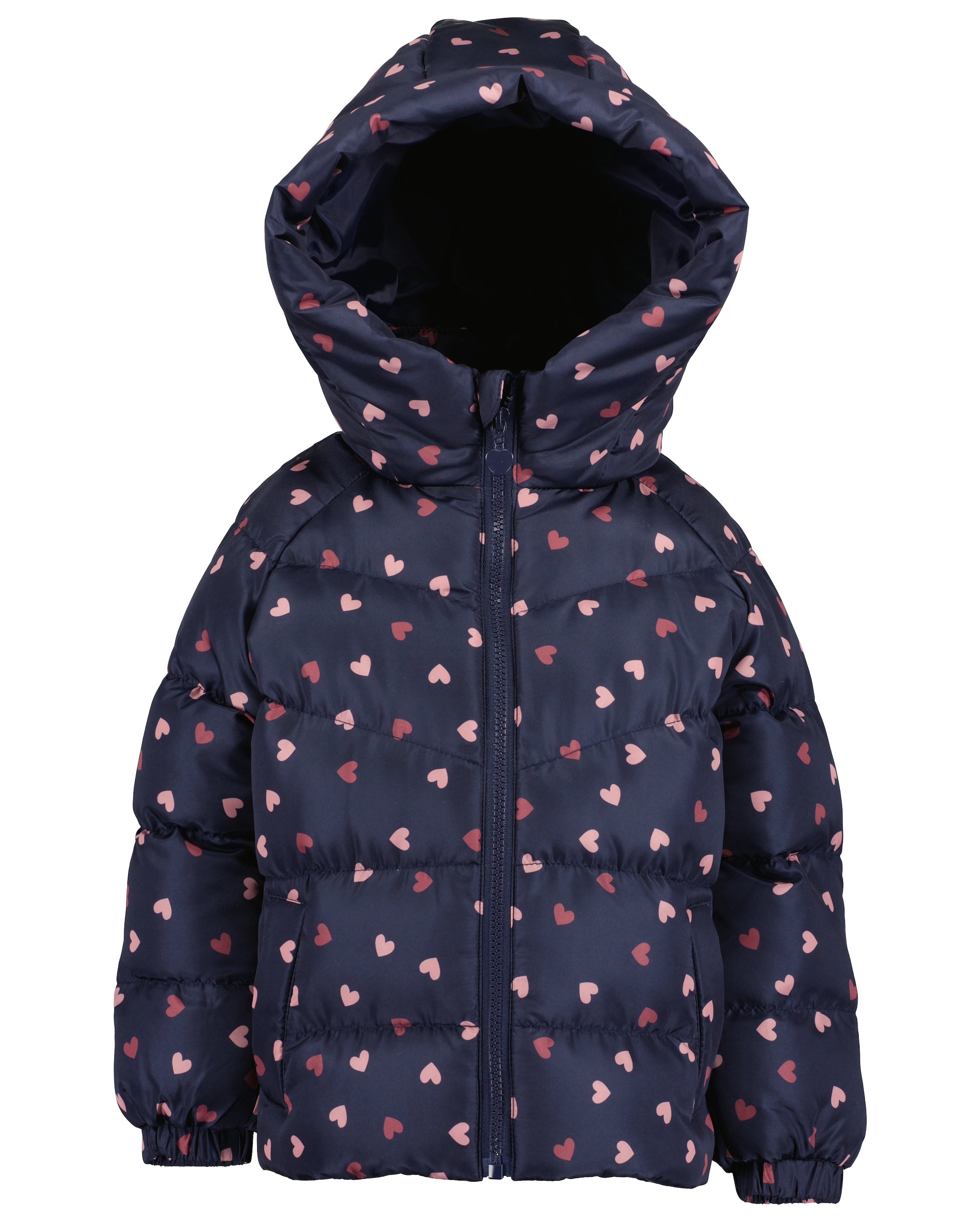 Blue Seven Steppjacke mit Kapuze im süssen Herzen-Alloverprint