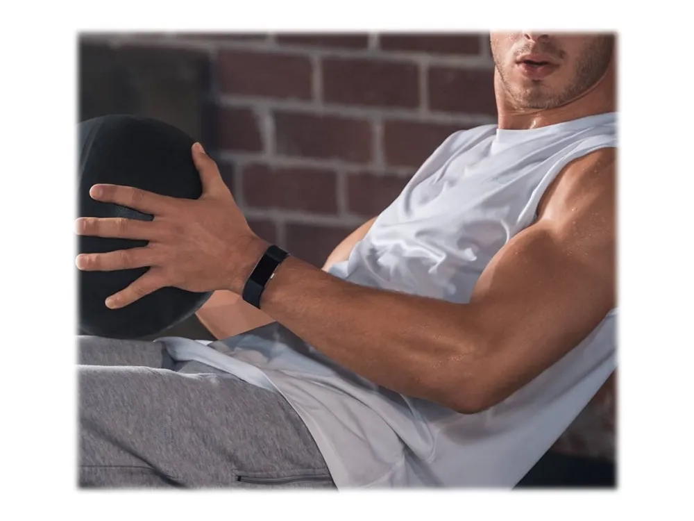 [OUTLET] - Fitbit Charge 2 - Sølv - aktivitetssporer med bånd - sort - S - monokrom - Bluetooth - 32 g - sølv