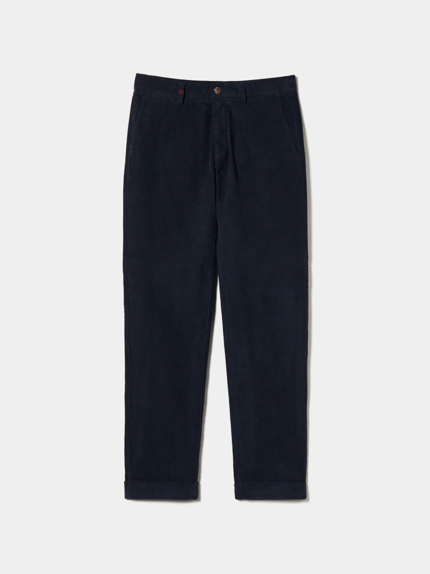 Calças chino regular fit em veludo