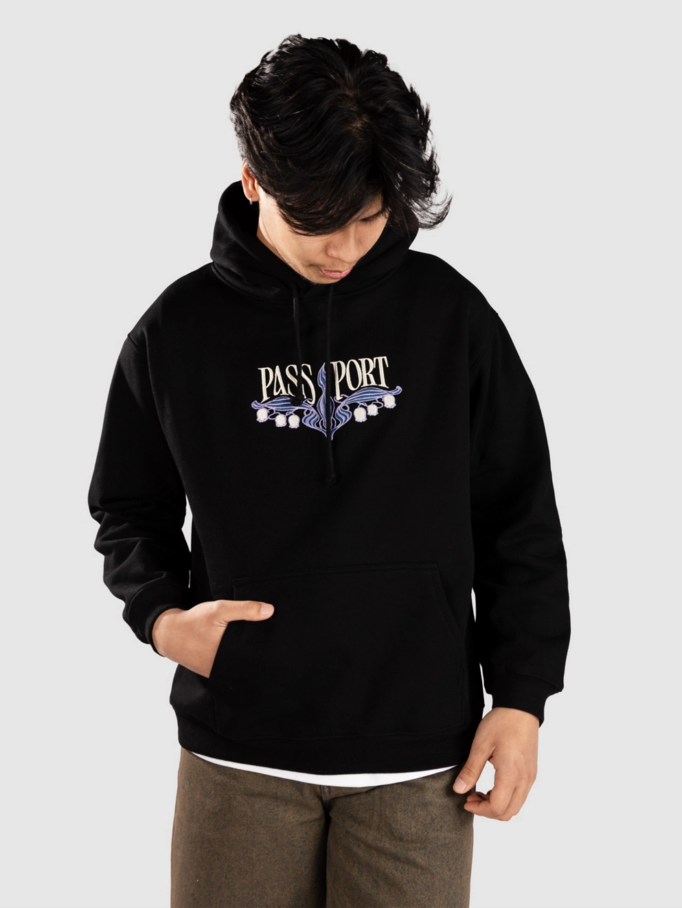 Pass Port Lily of The Valley Hoodie black