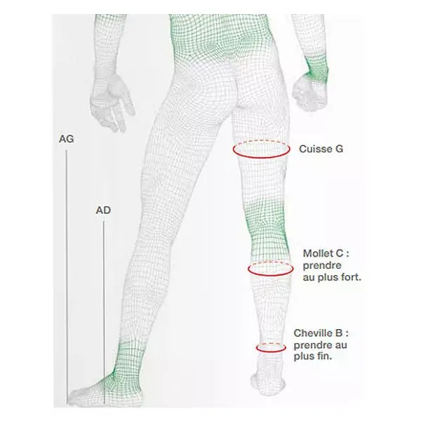 Velpeau Veinocare Homme Chaussette Classe 2 Taille M Gris