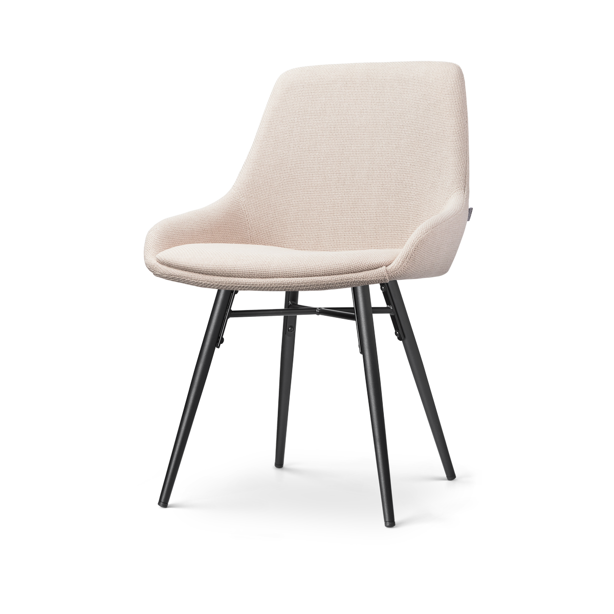 Eetkamerstoel Nena-Isa beige - zwart onderstel