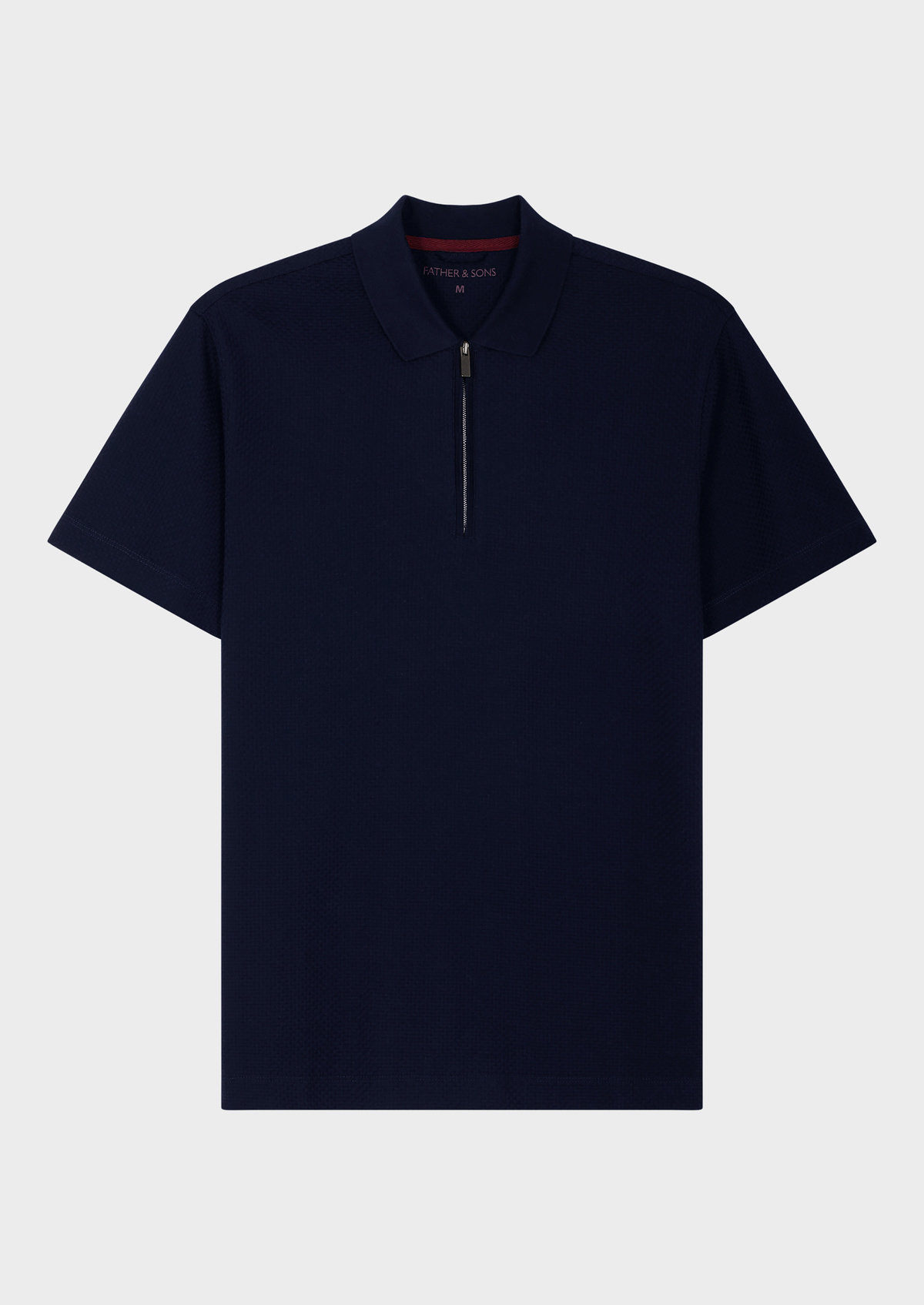 Polo manches courtes Slim en coton uni bleu marine