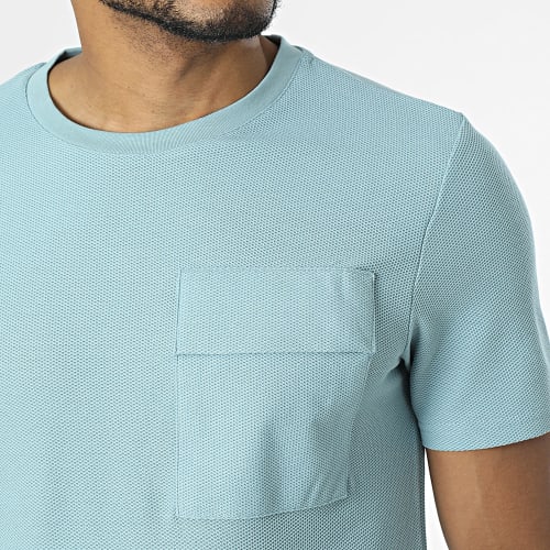 Tee Shirt Poche Bleu Clair