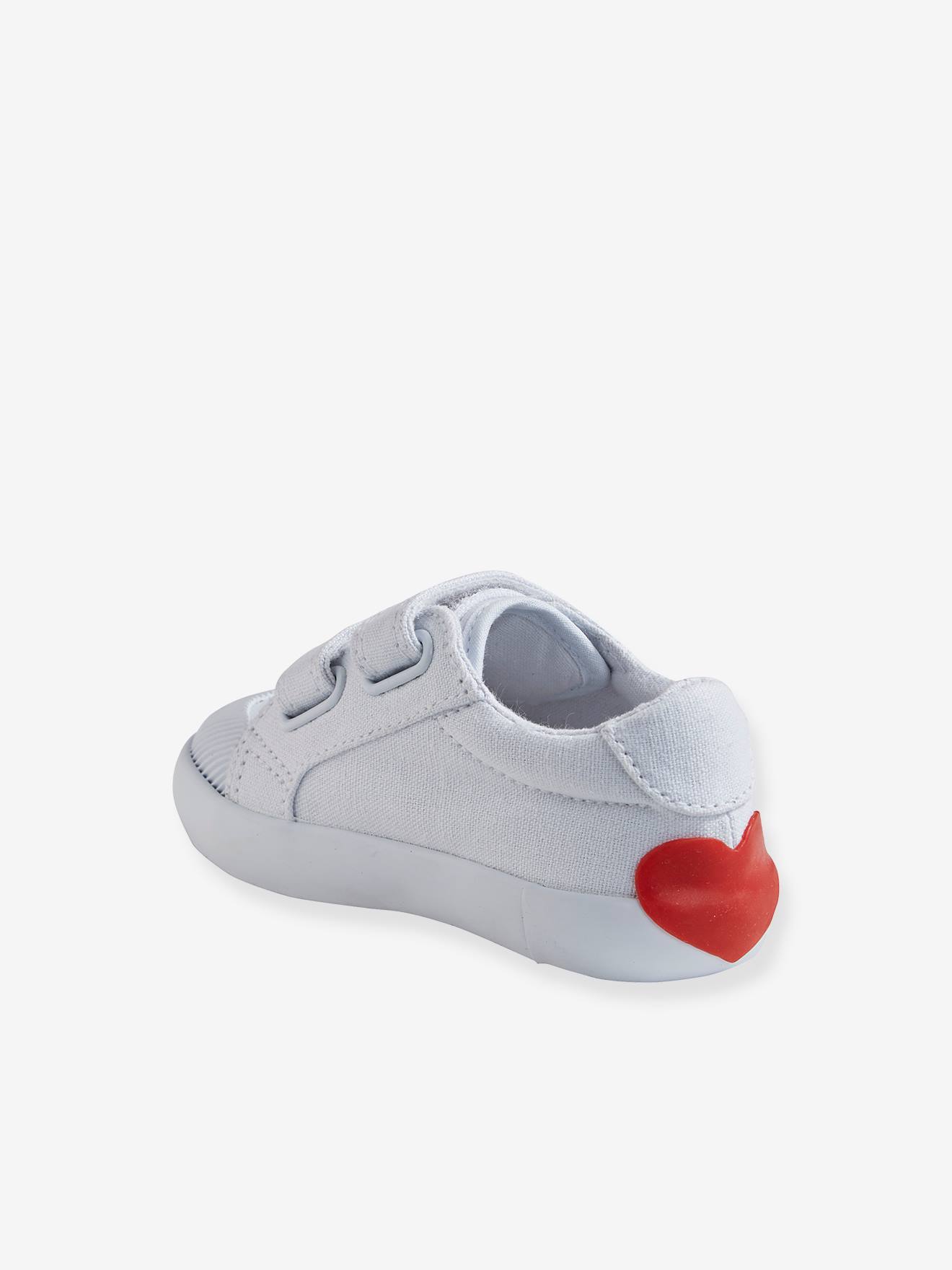 Tênis de lona com tiras autoadesivas para bebês meninas, multicoloridos