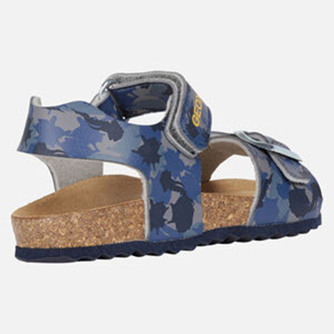 Geox Sandales Ghita en Cuir gris/bleu