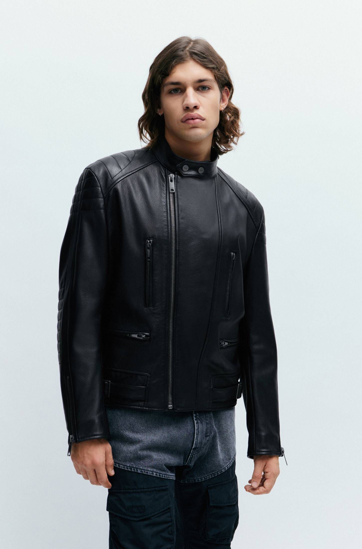 HUGO| Herren Lederjacke LEWIS
