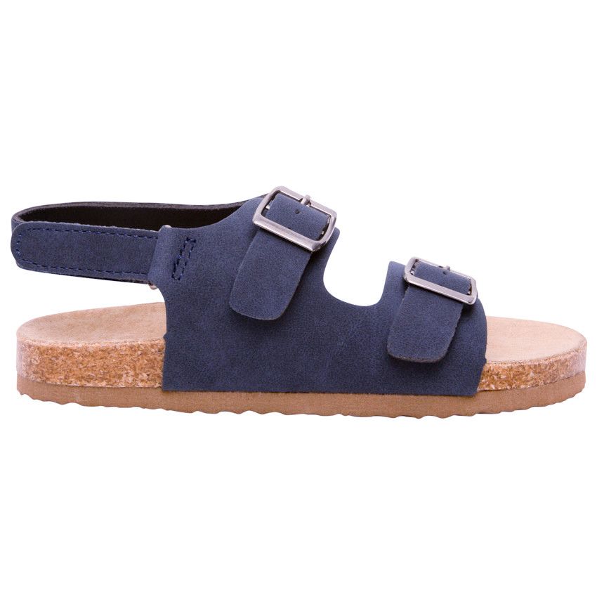 Sandales à double boucles avec lanière à scratch pour garçon - Bleu marine